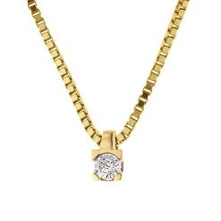 Naszyjniki damskie: Złoty naszyjnik z diamentami – dł. 42 cm