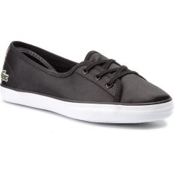 Tenisówki LACOSTE - Ziane Chunky 118 2 Caw 7-35CAW0075312 Blk/Wht. Czarne półbuty damskie Lacoste, na co dzień, bez wzorów, z gumy, bez obcasa, na płaskiej podeszwie, bez zapięcia. W wyprzedaży za 219,00 zł.