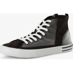 Guess Jeans - Tenisówki męskie, czarny. Czarne trampki męskie Guess Jeans, z aplikacjami, z jeansu, bez zapięcia. Za 479,95 zł.