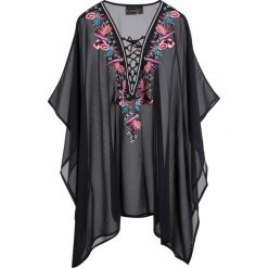 Tunika plażowa bonprix czarny. Czarne tuniki damskie marki bonprix, z haftami, z tkaniny. Za 149,99 zł.