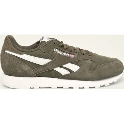 Reebok Classic - Buty Cl Leather Mu. Zielone sneakersy męskie Reebok Classic, ze skóry, na sznurówki, reebok classic. W wyprzedaży za 199,90 zł.
