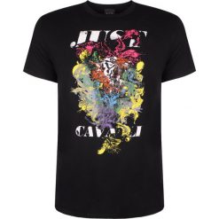 Just Cavalli T-shirt. T-shirty męskie Roberto Cavalli, bez wzorów, z bawełny, z okrągłym kołnierzem. Za 289,00 zł.