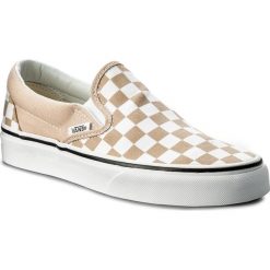 Tenisówki VANS - Classic Slip-On VN0A38F7QCO (Checkerboard) Frappe/Tru. Brązowe półbuty damskie Vans, bez wzorów, z gumy, bez zapięcia. W wyprzedaży za 159,00 zł.