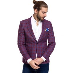 Marynarka STEFANO MATS000322. Czerwone marynarki męskie Giacomo Conti, m, w kratkę, z tkaniny. Za 599,00 zł.