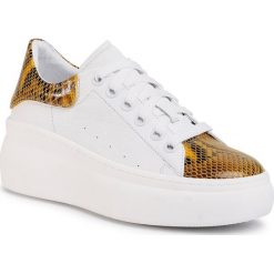 Sneakersy BALDACCINI - 13530/10 Biały Groch/Wąż Żółty. Białe półbuty damskie Baldaccini, w grochy, ze skóry, bez obcasa, na obcasie, bez zapięcia. Za 299,00 zł.