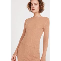 Sweter z prazkowanej dzianiny - Beżowy. Brązowe swetry damskie Reserved, s, bez wzorów, z dzianiny, bez rękawów, bez kaptura. Za 59,99 zł.