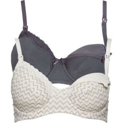 Biustonosz do karmienia piersią (2 szt.) bonprix ecru-szary + antracytowy. Szare biustonosze ciążowe bonprix. Za 75,98 zł.
