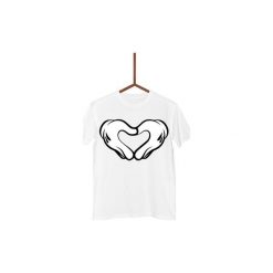 Koszulka Mickey Mouse Heart Męska. Białe koszulki męskie marki Failfake, s, z motywem z bajki, bez kołnierzyka. Za 130,00 zł.