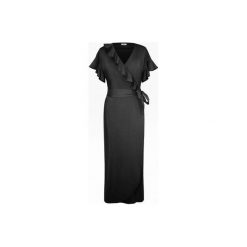 Letnia czerwona sukienka z falbankami. Czarne sukienki damskie Bien fashion, na lato, xl, bez wzorów, z bawełny, z falbankami, z długim rękawem, długie, mini, kopertowe. Za 189,00 zł.