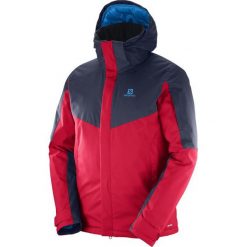 Salomon Stormseeker Jkt M Barbados C/Night Sky S. Czerwone kurtki sportowe męskie marki Salomon, na zimę, s, bez wzorów, bez kaptura, narciarskie. W wyprzedaży za 697,00 zł.
