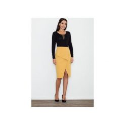 Spódnica M559 Żółty. Żółte spódniczki damskie FIGL, xl, w paski, z bawełny, eleganckie. Za 129,00 zł.