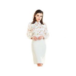 Elegancka ołówkowa spódnica z kontrafałdami z tyłu B255. Niebieskie spódniczki damskie Awama, do pracy, xl, bez wzorów, z poliesteru, eleganckie, ołówkowe. Za 119,00 zł.