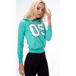 Bluza miętowa z cekinami 0115. Zielone bluzy damskie marki Fasardi, l. Za 39,00 zł.