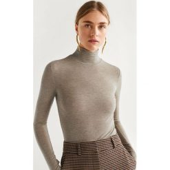 Mango - Longsleeve Second. Szare bluzki damskie Mango, xs, bez wzorów, z elastanu, casualowe, z golfem. Za 59,90 zł.