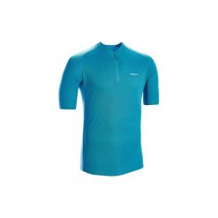 Koszulka krótki rękaw na rower szosowy ESSENTIEL męska. Niebieskie koszulki męskie TRIBAN, xl, bez wzorów, z poliesteru, rowerowe. Za 39,99 zł.