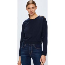 Guess Jeans - Bluza. Niebieskie bluzy damskie Guess Jeans, s, z nadrukiem, z elastanu, bez rękawów, bez kaptura. W wyprzedaży za 159,90 zł.