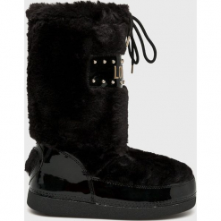 Love Moschino - Śniegowce. Czarne śniegowce damskie marki Love Moschino, z materiału. Za 739,90 zł.