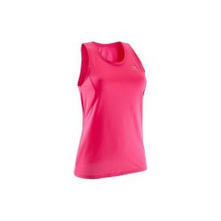 Top do biegania RUN DRY damski. Różowe topy damskie KALENJI, bez wzorów, z poliesteru, bez kołnierzyka. Za 14,99 zł.