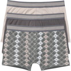 Bokserki bonprix szary wzorzysty + szary + brązowy. Bokserki męskie bonprix. Za 44,97 zł.