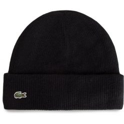Czapka LACOSTE - RB1901 Black 01S. Czarne czapki męskie marki Lacoste, z kaszmiru. Za 229,00 zł.