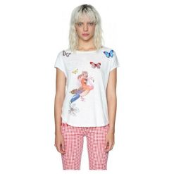 Desigual Desigual Koszulka Damska Xs Biała. Czarne bluzki z odkrytymi ramionami marki Fille Du Couturier, z bawełny. W wyprzedaży za 169,00 zł.