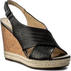 Espadryle GEOX - D Janira C D82P6C 06RBC C9999 Black. Czarne espadryle damskie Geox, bez wzorów, ze skóry ekologicznej, bez obcasa, na obcasie. W wyprzedaży za 299,00 zł.