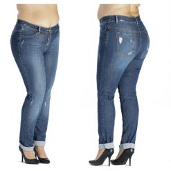 Spodnie jeansowe z dziurami i przetarciami PLUS SIZE. Spodnie damskie Moda Size Plus Iwanek. Za 189,00 zł.