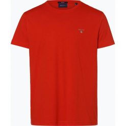 Gant - T-shirt męski, czerwony. Czerwone t-shirty męskie GANT, m, z haftami, z bawełny, bez kołnierzyka. Za 129,95 zł.