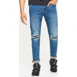 Jeansy COMFORT - Granatowy. Niebieskie jeansy męskie regular Cropp. Za 129,99 zł.