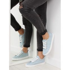 Trampki z cyrkoniami niebieskie BL122p BLUE. Niebieskie trampki i tenisówki damskie obuwie damskie, z tkaniny. Za 130,07 zł.