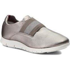 Sneakersy TOMMY HILFIGER - Mico 5A1 FW0FW01416 Dark Silver 042. Szare półbuty damskie TOMMY HILFIGER, ze skóry. W wyprzedaży za 319,00 zł.