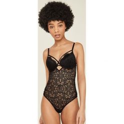 Undiz - Body. Czarne body damskie Undiz, m, z haftami, z elastanu. Za 99,90 zł.