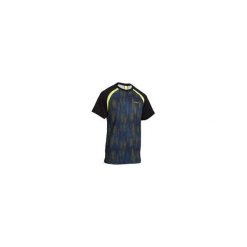 T-Shirt 500 Jr czar-żół. Czarne t-shirty męskie ARTENGO, m, bez wzorów, z elastanu, młodzieżowe, bez kołnierzyka. Za 29,99 zł.