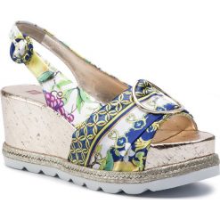 Espadryle HÖGL - 7-103226 Blue/Multi 3299. Niebieskie espadryle damskie HÖGL, bez wzorów, ze skóry, bez obcasa, na obcasie. W wyprzedaży za 549,00 zł.