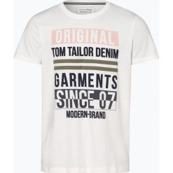 Tom Tailor Denim - T-shirt męski, biały. Białe t-shirty męskie TOM TAILOR DENIM, m, z nadrukiem, z denimu, bez kołnierzyka. Za 39,95 zł.