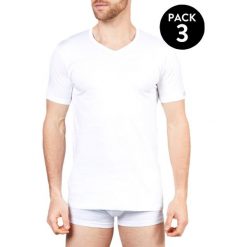 T-shirt (3 szt.) w kolorze białym. Białe t-shirty męskie Pierre Cardin, xl, bez wzorów, z bawełny, bez kołnierzyka. W wyprzedaży za 49,95 zł.