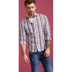 Koszula długi rękaw męska regular fit. Fioletowe koszule męskie Top Secret, na lato, m, bez wzorów, z bawełny, biznesowe, bez kołnierzyka, z długim rękawem. W wyprzedaży za 39,99 zł.