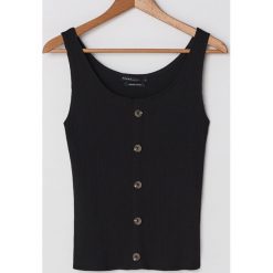 Top z guzikami - Czarny. Czarne topy damskie House, s, bez wzorów, bez kołnierzyka. Za 25,99 zł.