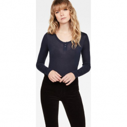 G-Star Raw - Bluzka. Czarne bluzki z odkrytymi ramionami marki G-Star RAW, l, z dzianiny, casualowe, z okrągłym kołnierzem. Za 279,90 zł.