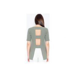 Bluzka M440 Oliwka. Zielone bluzki damskie FIGL, xl, bez wzorów, z dekoltem na plecach, z krótkim rękawem. Za 129,00 zł.