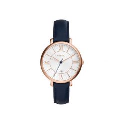 Biżuteria i zegarki damskie: Zegarek damski Fossil Jacqueline Navy Leather ES3843