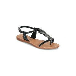 Sandały LPB Shoes PIPA. Czarne sandały damskie marki LPB Shoes, bez wzorów, bez obcasa, bez zapięcia. Za 129,00 zł.