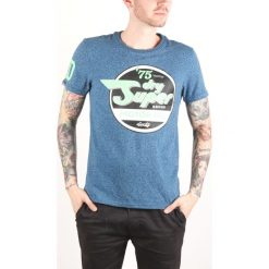 SuperDry Koszulka Niebieski. Niebieskie koszulki męskie Superdry, xl, z haftami, z bawełny, krótkie. Za 99,95 zł.