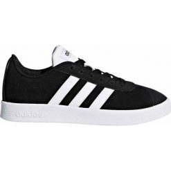 BUTY ADIDAS VL COURT 2.0 K. Czarne buty dziewczęce sportowe Adidas, na wiosnę, bez wzorów, ze skóry, bez zapięcia. Za 139,99 zł.