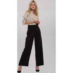 Czarne Spodnie Euphoris. Czarne spodnie damskie other, s, bez wzorów, z tkaniny, eleganckie, z podwyższonym stanem. Za 99,99 zł.