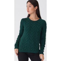 Sweter z warkoczowym splotem - Khaki. Brązowe swetry damskie House, s, bez wzorów, ze splotem, bez rękawów, bez kaptura. Za 79,99 zł.