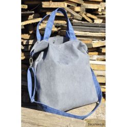 Torba hobo XXL - szarość, kobalt. Szare torebki klasyczne damskie Pakamera, z syntetyku. Za 119,00 zł.