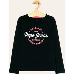 Pepe Jeans - Longsleeve dziecięcy Marge. Niebieskie bluzki dziewczęce Pepe Jeans, z nadrukiem, z elastanu, z okrągłym kołnierzem, z długim rękawem, długie, bez kaptura. Za 129,90 zł.