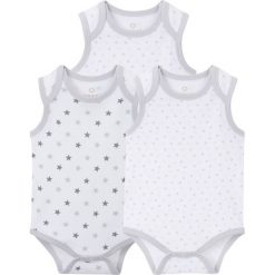 Body niemowlęce bez rękawów (3 szt.) bonprix biały. Białe body niemowlęce bonprix, bez wzorów, z bawełny, bez rękawów. Za 38,97 zł.