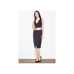 Sukienka M439 Czarny. Czarne sukienki damskie FIGL, xl, bez wzorów, eleganckie, bez kołnierzyka, bez rękawów, midi, ołówkowe. Za 169,00 zł.